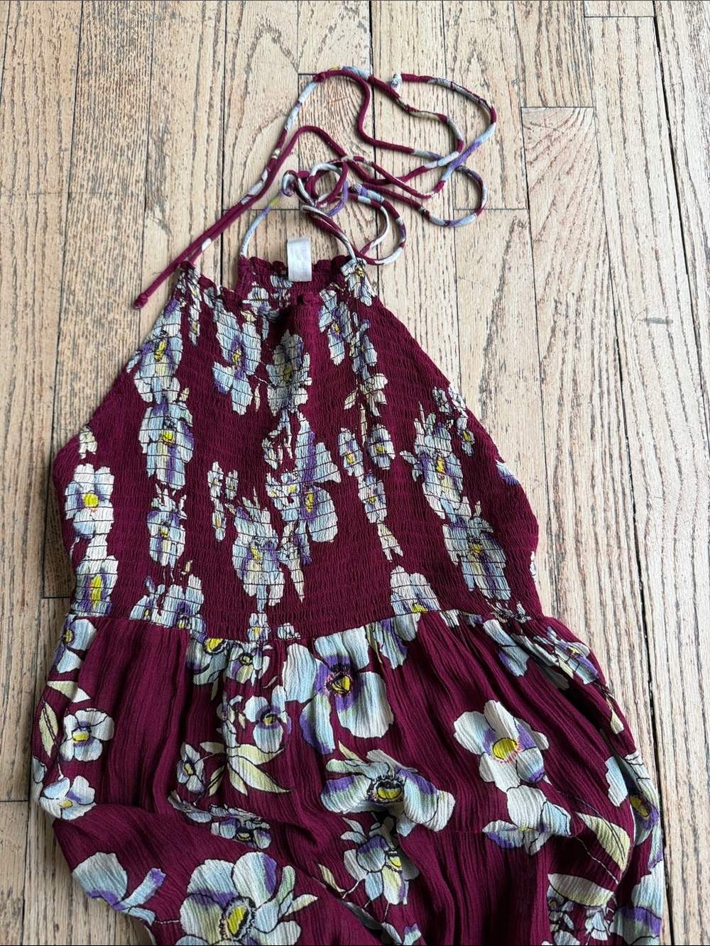 Free People Garden Party Burgundy Floral Print Maxi Dress size S - Picture 7 of 7